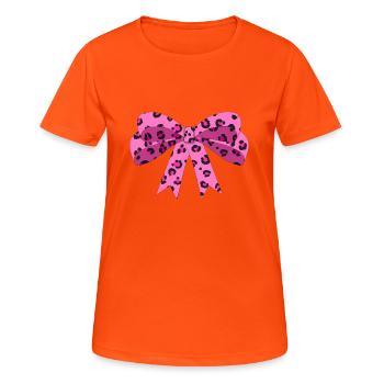 Pink Leopard Bow Tie Women Bow Tie Gift - Women's Breathable T-Shirt - neon orange - Front - AI Model Female 172 dark (172cm)