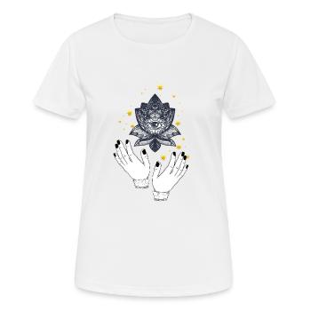 Hamsa / yoga / meditation - Women's Breathable T-Shirt - white - Front - AI Model Female 172 dark (172cm)