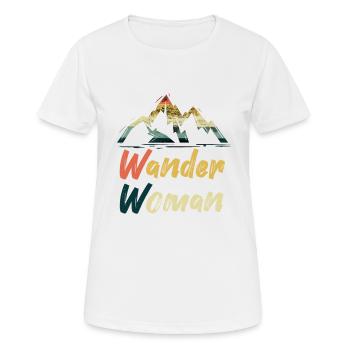 WANDER WOMAN - T-shirt respirant Femme - blanc - Devant - AI Model Female 172 dark (172cm)