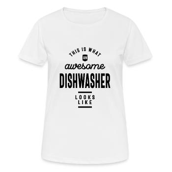 Cadeau de titre de poste de lave-vaisselle génial - T-shirt respirant Femme - blanc - Devant - AI Model Female 172 dark (172cm)