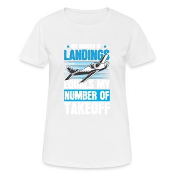 Flugzeug Fliege Fliegen - Frauen T-Shirt atmungsaktiv - Weiß - Vorne - AI Model Female 172 dark (172cm)