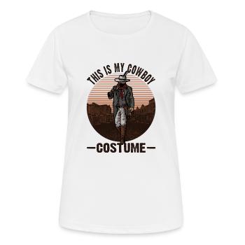 CECI EST MON COSTUME DE COWBOY - MON COSTUME DE COWBOY - T-shirt respirant Femme - blanc - Devant - AI Model Female 172 dark (172cm)