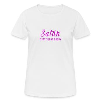 Satan is my Sugar Daddy luzifer Daddys Girl Spruch - Frauen T-Shirt atmungsaktiv - Weiß - Vorne - AI Model Female 172 dark (172cm)