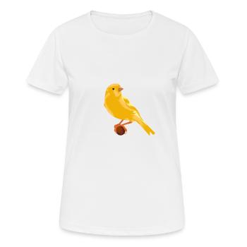 Kanarienvogel auf Zweig - Frauen T-Shirt atmungsaktiv - Weiß - Vorne - AI Model Female 172 dark (172cm)