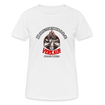 Brennholz verkauf tshirt Kaminholz Holzkohle - Frauen T-Shirt atmungsaktiv - Weiß - Vorne - AI Model Female 172 dark (172cm)