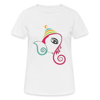 Ganesh Chaturthi - T-shirt respirant Femme - blanc - Devant - AI Model Female 172 dark (172cm)