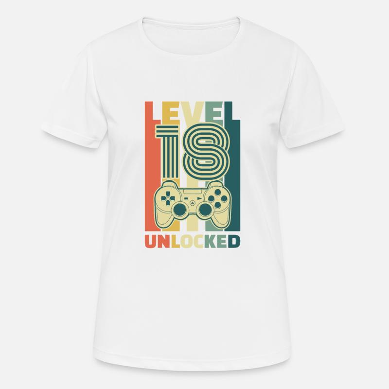 18th birthday Level Complete Unlocked Geshenk - Women's Breathable T-Shirt - white