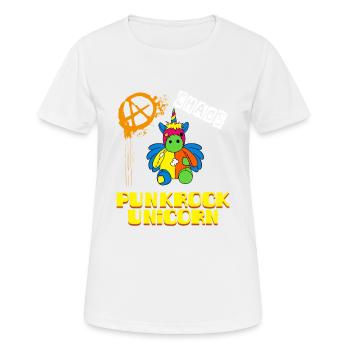 Lustiges Punkrock Einhorn Unicorn Punk Death Metal - Frauen T-Shirt atmungsaktiv - Weiß - Vorne - AI Model Female 172 dark (172cm)