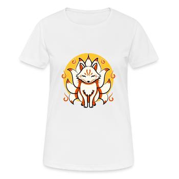 Japanische Kami Inari Fox Kitsune maske - Frauen T-Shirt atmungsaktiv - Weiß - Vorne - AI Model Female 172 dark (172cm)