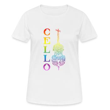 Violoncelliste violoncelle violoncelle - T-shirt respirant Femme - blanc - Devant - AI Model Female 172 dark (172cm)