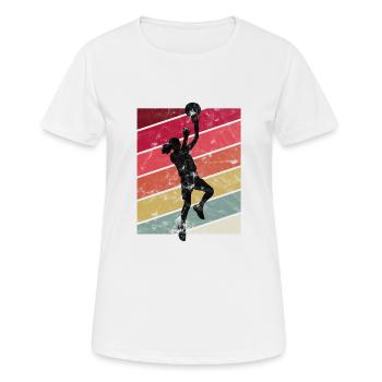 Joueur de basketball - T-shirt respirant Femme - blanc - Devant - AI Model Female 172 dark (172cm)