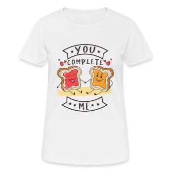 YOU COMPLETE ME Marmeladen Butterbrot - Frauen T-Shirt atmungsaktiv - Weiß - Vorne - AI Model Female 172 dark (172cm)