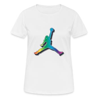 Idée cadeau basket fille - T-shirt respirant Femme - blanc - Devant - AI Model Female 172 dark (172cm)