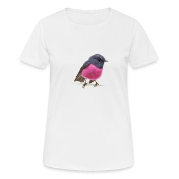 cool oiseau Pink Robin idée cadeau - T-shirt respirant Femme - blanc - Devant - AI Model Female 172 dark (172cm)