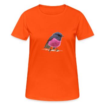 cool oiseau Pink Robin idée cadeau - T-shirt respirant Femme - orange néon - Devant - AI Model Female 172 dark (172cm)