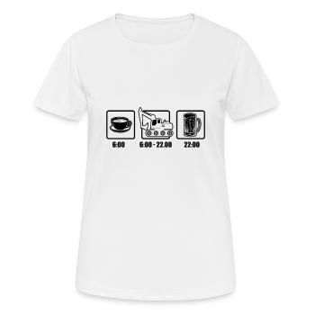 Excavator driver coffee beer - Women's Breathable T-Shirt - white - Front - AI Model Female 172 dark (172cm)