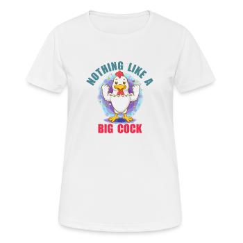 Nichts wie ein großer Schwanz, der dich morgens weckt - Frauen T-Shirt atmungsaktiv - Weiß - Vorne - AI Model Female 172 dark (172cm)