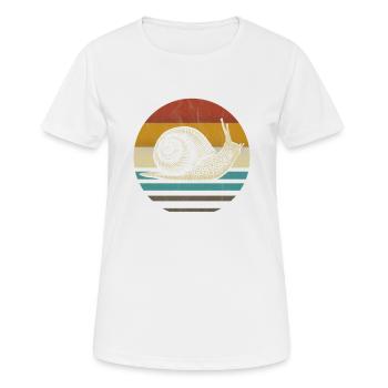 Escargot vintage retro cadeau coureur jogger - T-shirt respirant Femme - blanc - Devant - AI Model Female 172 dark (172cm)
