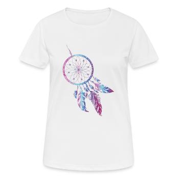Traumfänger Indianer Dream Traum Feder - Frauen T-Shirt atmungsaktiv - Weiß - Vorne - AI Model Female 172 dark (172cm)