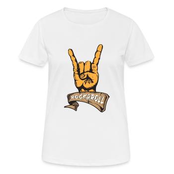 Rock and roll - Women's Breathable T-Shirt - white - Front - AI Model Female 172 dark (172cm)