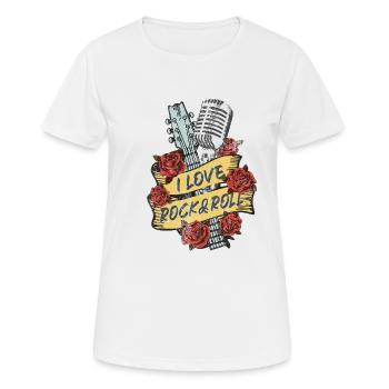 Rock and roll - T-shirt respirant Femme - blanc - Devant - AI Model Female 172 dark (172cm)