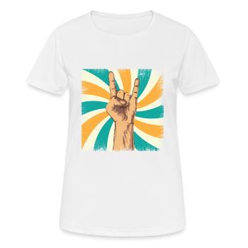 Rock and roll - T-shirt respirant Femme - blanc - Devant - AI Model Female 172 dark (172cm)