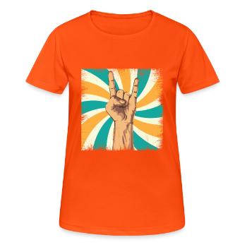 Rock and roll - Women's Breathable T-Shirt - neon orange - Front - AI Model Female 172 dark (172cm)