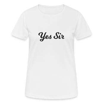 BDSM Devot Gift Ja Sir Kinky Geschenk - Frauen T-Shirt atmungsaktiv - Weiß - Vorne - AI Model Female 172 dark (172cm)