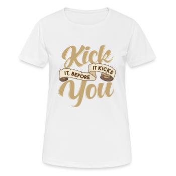 Nüchternheit Nüchtern Lebendiges Zitat Kick the Habit - Frauen T-Shirt atmungsaktiv - Weiß - Vorne - AI Model Female 172 dark (172cm)