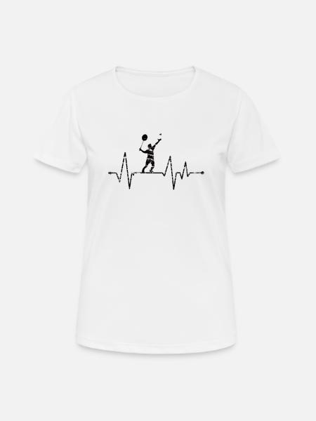 Boules de plumes de badminton - T-shirt respirant Femme - blanc