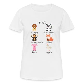 Animaux végétariens cadeau végétalien - T-shirt respirant Femme - blanc - Devant - AI Model Female 172 dark (172cm)