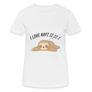 Sloth - Frauen T-Shirt atmungsaktiv - Weiß - Vorne - AI Model Female 172 dark (172cm)