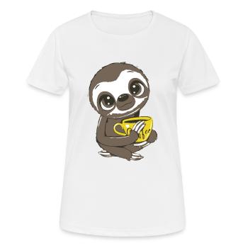 Sloth - Frauen T-Shirt atmungsaktiv - Weiß - Vorne - AI Model Female 172 dark (172cm)