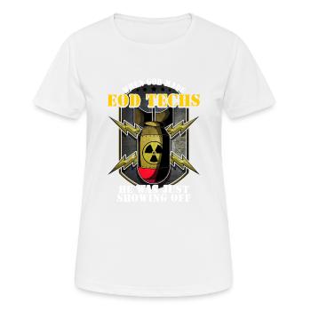 EOD Tech Explosive Ordinance Entsorgungsangebot - Frauen T-Shirt atmungsaktiv - Weiß - Vorne - AI Model Female 172 dark (172cm)