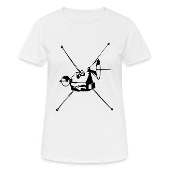 Petit satellite - T-shirt respirant Femme - blanc - Devant - AI Model Female 172 dark (172cm)