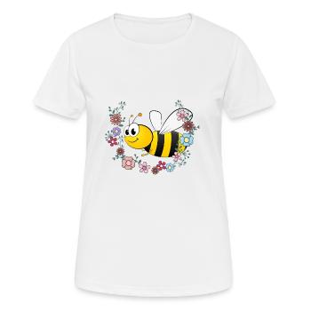Abeille et fleurs - T-shirt respirant Femme - blanc - Devant - AI Model Female 172 dark (172cm)