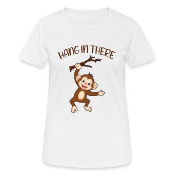 Hang in there Monkey Climbing Motivation Funny - Women's Breathable T-Shirt - white - Front - AI Model Female 172 dark (172cm)