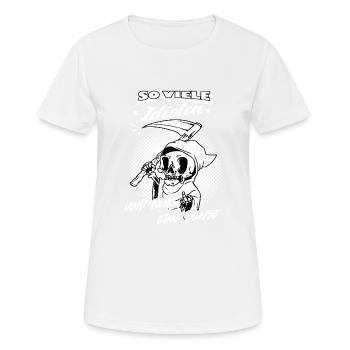 So viele Idioten und nur eine Sense - Frauen T-Shirt atmungsaktiv - Weiß - Vorne - AI Model Female 172 dark (172cm)