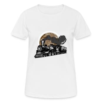 Train à vapeur de train Zoug locomotive à vapeur à voie étroite - T-shirt respirant Femme - blanc - Devant - AI Model Female 172 dark (172cm)