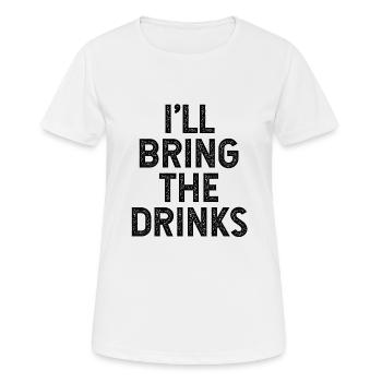 Je vais apporter les boissons - T-shirt respirant Femme - blanc - Devant - AI Model Female 172 dark (172cm)