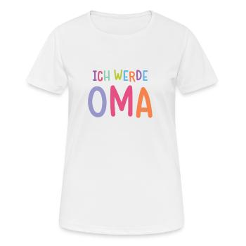 Ich werde Oma - Frauen T-Shirt atmungsaktiv - Weiß - Vorne - AI Model Female 172 dark (172cm)
