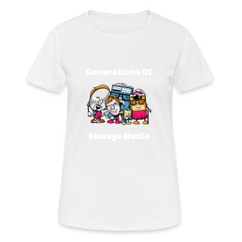 Générations de supports de stockage 1643 - T-shirt respirant Femme - blanc - Devant - AI Model Female 172 dark (172cm)