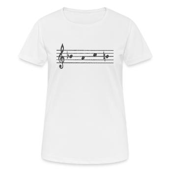 Motif BACH comme notes de musique - T-shirt respirant Femme - blanc - Devant - AI Model Female 172 dark (172cm)