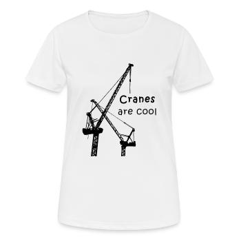 Kran - Kranführer - Kräne sind cool - Baustelle - Frauen T-Shirt atmungsaktiv - Weiß - Vorne - AI Model Female 172 dark (172cm)