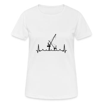 Grues Pouls - Grue - Grue - Ouvrier du bâtiment - T-shirt respirant Femme - blanc - Devant - AI Model Female 172 dark (172cm)