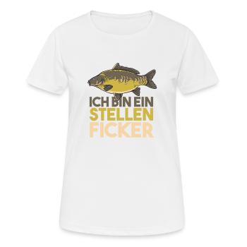 Stellenficker carp fishing carp angler petri - Women's Breathable T-Shirt - white - Front - AI Model Female 172 dark (172cm)