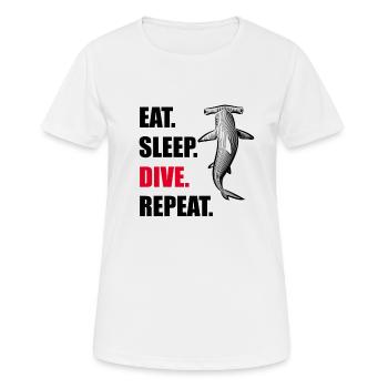 Hammerhai TShirt Haifisch Geschenkidee - Frauen T-Shirt atmungsaktiv - Weiß - Vorne - AI Model Female 172 dark (172cm)