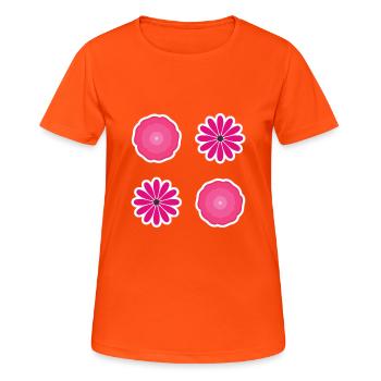 Bib Flower Pack Pink - Women's Breathable T-Shirt - neon orange - Front - AI Model Female 172 dark (172cm)