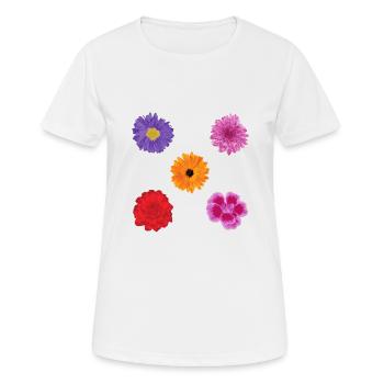 Blumen Motiv Set - Frauen T-Shirt atmungsaktiv - Weiß - Vorne - AI Model Female 172 dark (172cm)