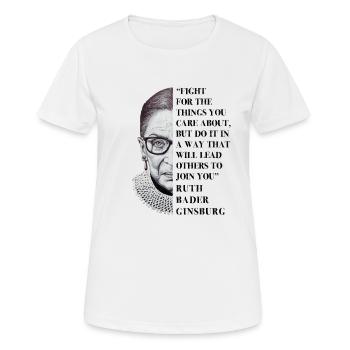 Notorisches RBG-Hemd Dissens Anti  Political F. - Frauen T-Shirt atmungsaktiv - Weiß - Vorne - AI Model Female 172 dark (172cm)